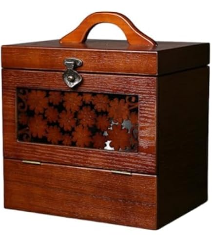 Amazon.co.jp: メイクボックス 木製 鏡付き 引き出し コスメボックス